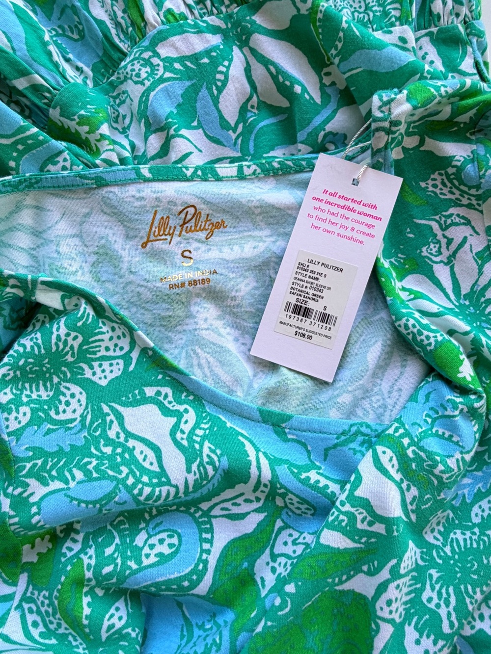 Lilly Pulitzer Tiered T-Shirt Dress Geanna Style 010343 Cotton  Small - Picture 6 of 12